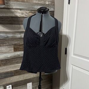 Women's Black Halter Swim Top